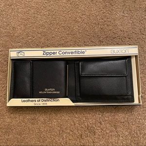 Buxton Men’s black zipper wallet